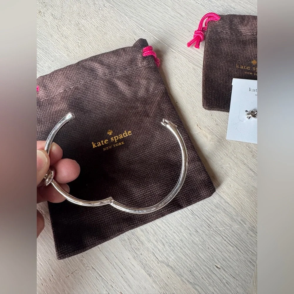 Kate Spade Knot Bangle Bracelet + Stud Earrings Set w/ Box and duster bags. - Picture 3 of 5
